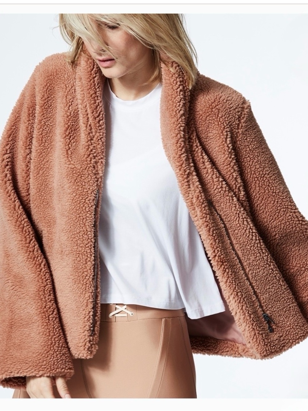 Alo Yoga Cozy Up Sherpa Jacket Rosewater Size Large
